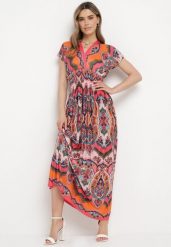 Pomarańczowa Sukienka Maxi w Stylu Boho z Elastycznej Wiskozy Arnevia. Brązowe sukienki damskie Born2be, na co dzień, m, bez wzorów, z wiskozy, boho, bez kołnierzyka, bez ramiączek, maxi, dopasowane. W wyprzedaży za 51.99 zł.