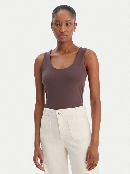 Marella Top Tiglio 2615941051 Brązowy Slim Fit. Brązowe topy damskie Marella, xxl, bez wzorów, z syntetyku, bez kołnierzyka. Za 319.99 zł.