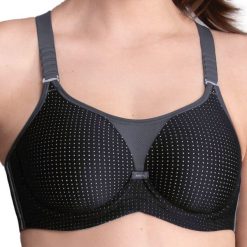 Stanik do biegania Performance WireX z wysoki poziomem podtrzymywania. Czarne biustonosze ANITA ACTIVE, bez wzorów, z elastanu. Za 405.00 zł.