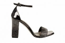 Sandały Bayla-187 2521 Platinum Mirror 187153, Czarny, Skóra ekologiczna - 37. Czarne sandały damskie Bayla, bez wzorów, z lakierowanej skóry, bez obcasa. W wyprzedaży za 179.10 zł.
