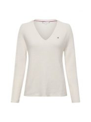 Tommy Hilfiger Sweter z dzianiny Kobiety Bawełna beżowy, M. Brązowe swetry klasyczne damskie Tommy Hilfiger, m, z bawełny, bez kołnierzyka. Za 439.95 zł.