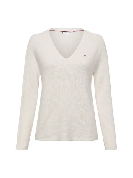 Tommy Hilfiger Sweter z dzianiny Kobiety Bawełna beżowy, M. Brązowe swetry klasyczne damskie Tommy Hilfiger, m, z bawełny, bez kołnierzyka. Za 439.95 zł.