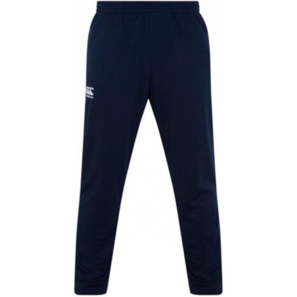 Dopasowane spodnie dresowe z elastycznego poliestru Canterbury. Niebieskie spodnie sportowe męskie CANTERBURY, z dresówki. Za 349.95 zł.