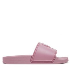 Klapki KARL LAGERFELD. Czerwone klapki damskie Karl Lagerfeld, bez wzorów, bez obcasa. Za 359.99 zł.
