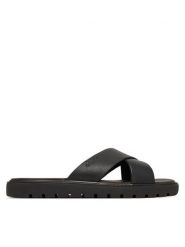 Calvin Klein Klapki Sq Molded Sandal Xcross Lth HM0HM02235 Czarny. Czarne klapki i japonki męskie CALVIN KLEIN, ze skóry. Za 409.99 zł.