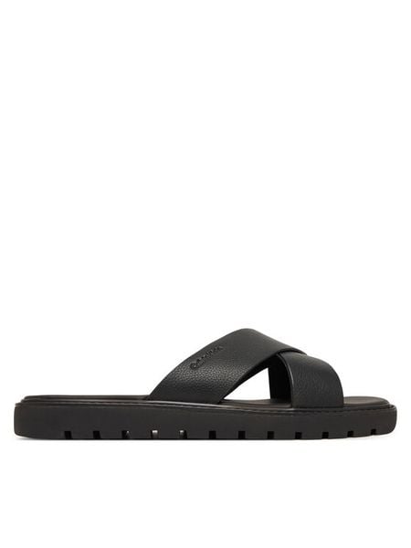 Calvin Klein Klapki Sq Molded Sandal Xcross Lth HM0HM02235 Czarny. Czarne klapki i japonki męskie CALVIN KLEIN, ze skóry. Za 409.99 zł.