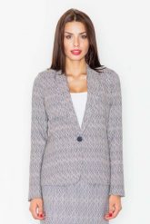 Elegancki Wzorzysty Żakiet na Jeden Guzik Wzór 30. Czarne marynarki i żakiety damskie Figl, l, bez wzorów, z materiału, eleganckie. Za 279.00 zł.