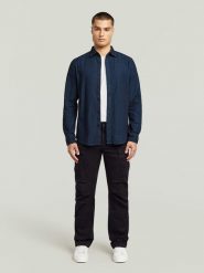 G-Star Koszula dżinsowa - Slim fit - w kolorze granatowym rozmiar: XXL. Niebieskie koszule męskie G-Star, xxl, bez wzorów, z bawełny, bez kołnierzyka, bez ramiączek. Za 184.95 zł.