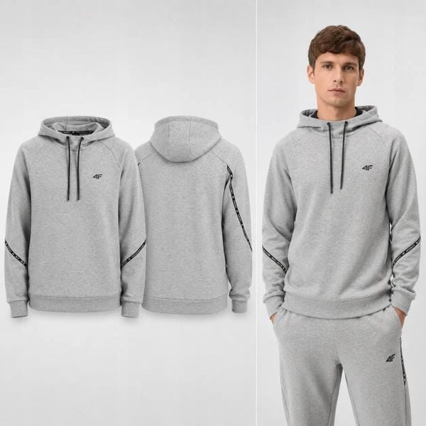 BLUZA MĘSKA 4F DRESOWA NIEROZPINANA Z KAPTUREM 3XL M2238 KOLOR SZARY. Szare bluzy z kapturem męskie 4f, l, z dresówki. Za 147.00 zł.