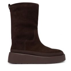 Śniegowce Calvin Klein. Brązowe śniegowce damskie CALVIN KLEIN. Za 749.99 zł.