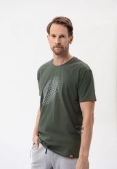 T-shirt z grubszej bawełny, Comfort Fit, T-FORM. Brązowe t-shirty męskie Volcano, l, bez wzorów, z bawełny, bez kołnierzyka. Za 69.99 zł.