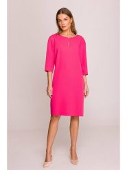 Stylove Sukienka w kolorze różowym rozmiar: S. Różowe sukienki damskie Stylove, na co dzień, s, bez wzorów, bez kołnierzyka, bez ramiączek, midi, proste. Za 223.46 zł.