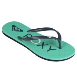 Japonki SEA damskie. Zielone klapki damskie Roxy, bez wzorów, z gumy, bez obcasa. Za 39.99 zł.