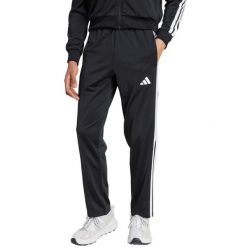 Męskie spodnie dresowe adidas Snap Track JL8593. Czarne spodnie dresowe męskie Adidas, bez wzorów, z dresówki. Za 186.99 zł.