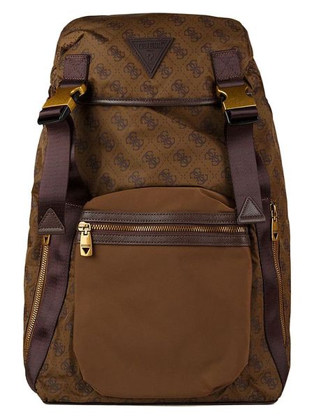Guess Plecak w kolorze brązowym - 14 x 35 x 7 cm rozmiar: onesize. Brązowe plecaki damskie Guess, z aplikacjami, z materiału. Za 414.95 zł.
