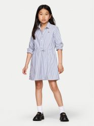 Tommy Hilfiger Sukienka koszulowa Ithaca KG0KG08500 Niebieski Regular Fit. Niebieskie sukienki dziewczęce Tommy Hilfiger, bez wzorów, z bawełny, bez ramiączek. Za 239.99 zł.