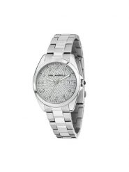 KARL LAGERFELD Zegarek R0553101509 Srebrny. Szare, analogowe zegarki damskie Karl Lagerfeld, srebrne. Za 619.99 zł.