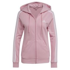 Damska bluza z polaru 3stripe zip-up adidas Essentials. Białe bluzy z kapturem damskie Adidas, s, z bawełny. Za 286.90 zł.