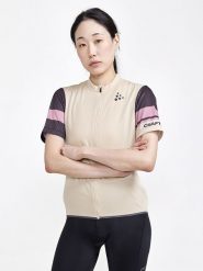 Craft Koszulka kolarska "Core Endur" w kolorze beżowym rozmiar: XXL. Brązowe bluzki sportowe damskie Craft, xxl, z materiału, bez kołnierzyka, bez ramiączek. Za 143.83 zł.