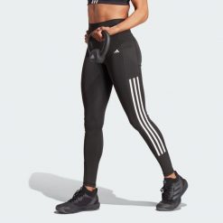 Legginsy Optime 3-Stripes Full-Length. Czarne legginsy damskie Adidas, xl, bez wzorów, z materiału. Za 244.05 zł.