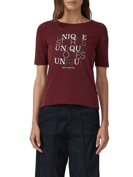 S.Oliver Koszulka w kolorze bordowym rozmiar: 42. Czerwone bluzki damskie S.Oliver, s, bez wzorów, bez kołnierzyka. Za 57.60 zł.