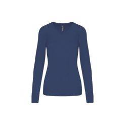 Damski sweter v-neck Kariban. Fioletowe swetry klasyczne damskie KARIBAN, na zimę, bez kołnierzyka. Za 185.00 zł.