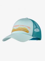 Czapka z daszkiem Buff Trucker Cap - chara mint. Niebieskie czapki męskie Buff, bez wzorów, z bawełny. Za 109.99 zł.