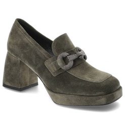 Zielone Półbuty Karino Eleganckie Skórzane Buty Na Obcasie. Zielone półbuty damskie Karino, bez wzorów, ze skóry, eleganckie, bez obcasa, na obcasie. Za 389.00 zł.
