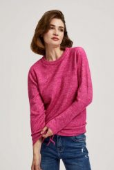 Sweter z wiązaniem fuksjowy. Swetry klasyczne damskie MOODO, l, z elastanu, bez kołnierzyka. W wyprzedaży za 59.99 zł.