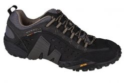 Buty trekkingowe męskie Merrell Intercept. Czarne buty trekkingowe męskie MERRELL, z materiału, bez zapięcia, trekkingowe. Za 667.75 zł.