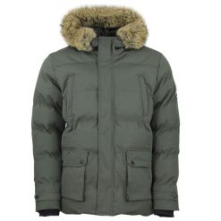 Kurtka puchowa wodoodporna Peak Mountain Canabel. Zielone kurtki męskie Peak Mountain, na zimę, l, bez wzorów, z futra, sportowe, bez kaptura. W wyprzedaży za 374.50 zł.
