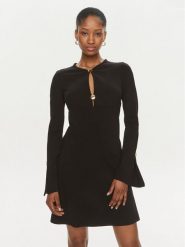 Pinko Sukienka codzienna Aquarios 101825 A15M Czarny Regular Fit. Czarne sukienki damskie Pinko, na co dzień, m, bez wzorów, z wiskozy, bez kołnierzyka, bez ramiączek, proste. Za 419.99 zł.