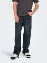 ONLY & SONS Dżinsy "Onsfade" - Loose fit - w kolorze antracytowym rozmiar: W30/L30. Czarne jeansy męskie Only & Sons. Za 78.66 zł.