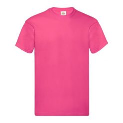 Oryginalna Bawełniana Koszulka Unisex Dla Dorosłych. Czerwone bluzki damskie Fruit of the Loom, xl, bez wzorów, z bawełny, sportowe, bez kołnierzyka, bez ramiączek. Za 33.99 zł.