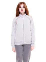 Bluza z bawełna z pełny zamek błyskawiczny na co dzień. Czarne bluzy bez kaptura damskie LEONE 1947 APPAREL, s, z bawełny. Za 252.56 zł.