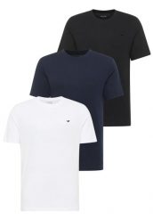 3 Pak T-Shirt Mustang Style Alex Biała Granatowa Czarna Logo Haft. Białe t-shirty męskie Mustang, xl, bez wzorów, bez kołnierzyka. W wyprzedaży za 119.99 zł.
