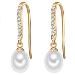 Valero Pearls Kolczyki wiszące z perłą srebro wysokiej próby Cyrkonia Perła hodowlana słodkowodna różowe złoto 1 ct Damski. Czerwone kolczyki damskie Valero Pearls, z cyrkonią, pozłacane. Za 209.99 zł.