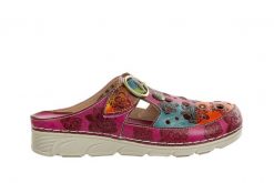 Klapki Laura Vita Dorry 08 Fushia 202040, Różowy, Skóra naturalna - 38. Czerwone klapki damskie Laura Vita, z aplikacjami, z materiału, bez obcasa. W wyprzedaży za 179.10 zł.