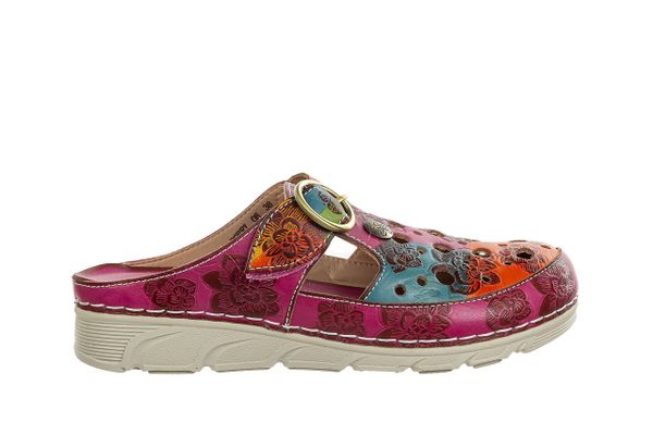 Klapki Laura Vita Dorry 08 Fushia 202040, Różowy, Skóra naturalna - 38. Czerwone klapki damskie Laura Vita, z aplikacjami, z materiału, bez obcasa. W wyprzedaży za 179.10 zł.