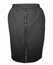 Grafitowa dresowa spódnica Bea na gumce OSTATNIE SZTUKI PLUS SIZE XXL. Szare spódniczki damskie Moda Size Plus Iwanek, l, z aplikacjami, z bawełny, eleganckie, plus size, midi. W wyprzedaży za 49.90 zł.