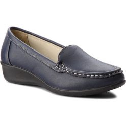 Półbuty CLARA BARSON W17SS608-8. Niebieskie półbuty damskie Clara Barson, bez wzorów, ze skóry ekologicznej, bez obcasa. Za 69.99 zł.