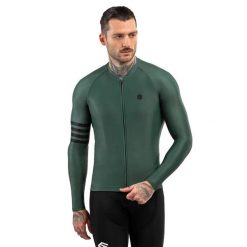 Męska koszulka rowerowa z długim rękawem Kolarstwo Siroko M2 Gravel. Zielone t-shirty sportowe męskie SIROKO, l, bez ramiączek, rowerowe. Za 381.00 zł.
