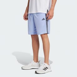Train Essentials Piqué 3-Stripes Training Shorts. Białe szorty sportowe męskie Adidas, uniwersalny, z materiału, na fitness i siłownię. Za 129.00 zł.