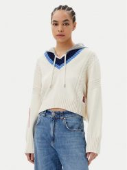 PINKO Sweter Breithorn Maglia 104621 Écru Relaxed Fit. Swetry klasyczne damskie Pinko, l, z bawełny, bez kołnierzyka. Za 769.99 zł.