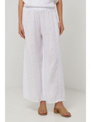 Lin Passion Lniane spodnie w kolorze białym rozmiar: 36/38. Białe spodnie materiałowe damskie Lin Passion, z aplikacjami, ze lnu, klasyczne, z standardowym stanem. Za 145.60 zł.