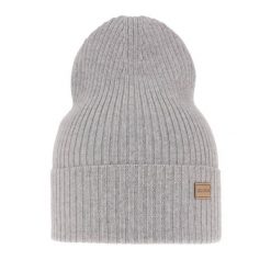 Czapka damska wiosenno - zimowa 100% wełniana merino Sophie - Szara. Szare czapki zimowe damskie Molly, z materiału. Za 69.90 zł.