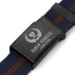 Pasek parciany PAOLO PERUZZI PW-14-95 cm granatowy. Niebieskie paski męskie Paolo Peruzzi, bez wzorów, z materiału. Za 34.99 zł.