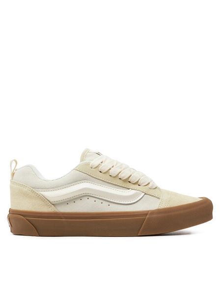 Vans Tenisówki Knu Skool VN0009QCDBS1 Beżowy. Brązowe trampki i tenisówki damskie Vans, bez wzorów, z materiału. Za 191.29 zł.