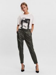 Vero Moda Spodnie w kolorze khaki rozmiar: XS/L32. Brązowe spodnie materiałowe damskie Vero Moda, bez wzorów. Za 61.46 zł.