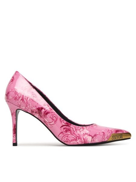 Versace Jeans Couture Szpilki 80VA3S50 ZS366 499 Różowy. Czerwone szpilki Versace Jeans Couture, bez wzorów, z jeansu, bez obcasa. Za 989.99 zł.